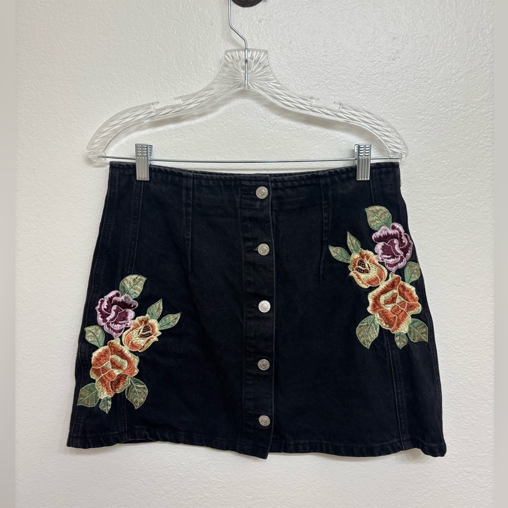 Floral Denim Skirt, Topshop Size 10